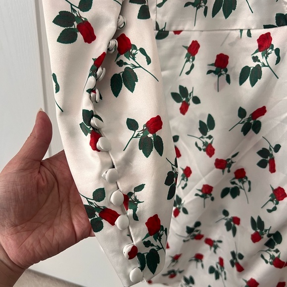 Rose print silk mini dress - Picture 3 of 3